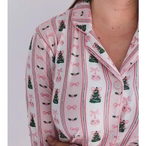 Festive Pink and Green Women's Pajama Set